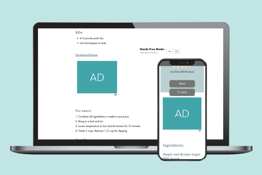 mediavine ad size on mobile and desktop